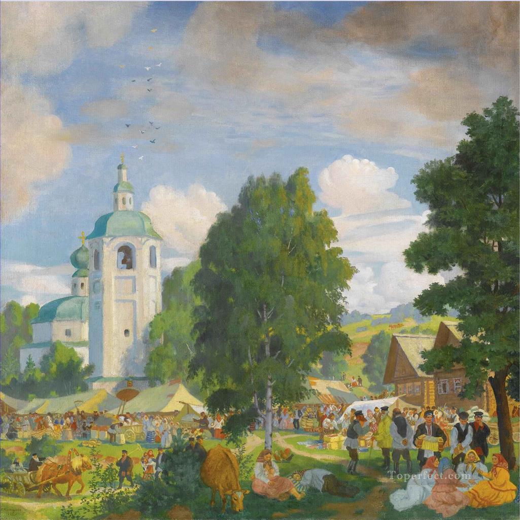 THE VILLAGE FAIR Boris Mikhailovich Kustodiev Oil Paintings